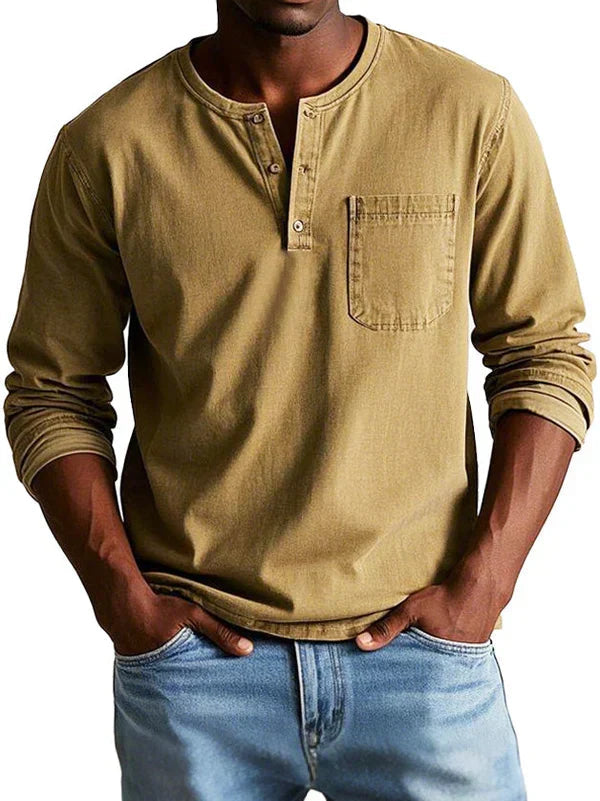 Emmett - Maglia Henley a tocco morbido