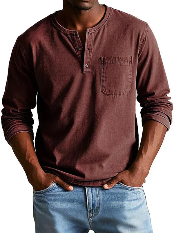 Emmett - Maglia Henley a tocco morbido