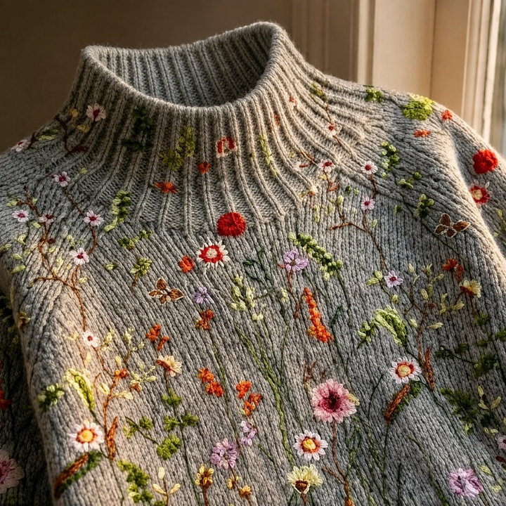 Adorelia - Maglione floreale soft-touch