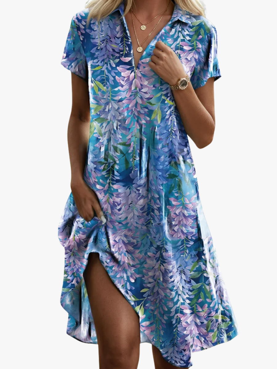 Leorine - Abito midi floreale soft touch