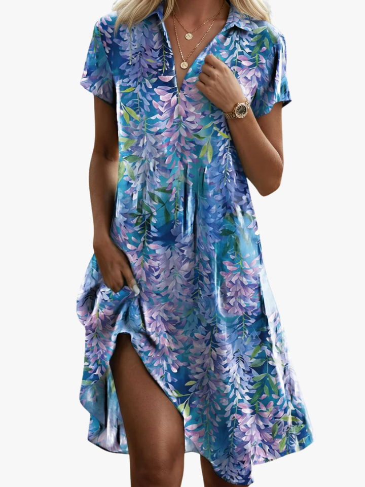 Leorine - Abito midi floreale soft touch
