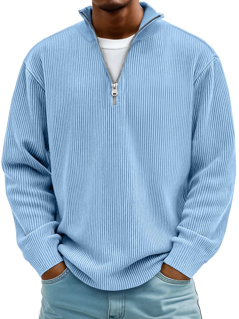 Blackden - Maglione a mezza zip a coste