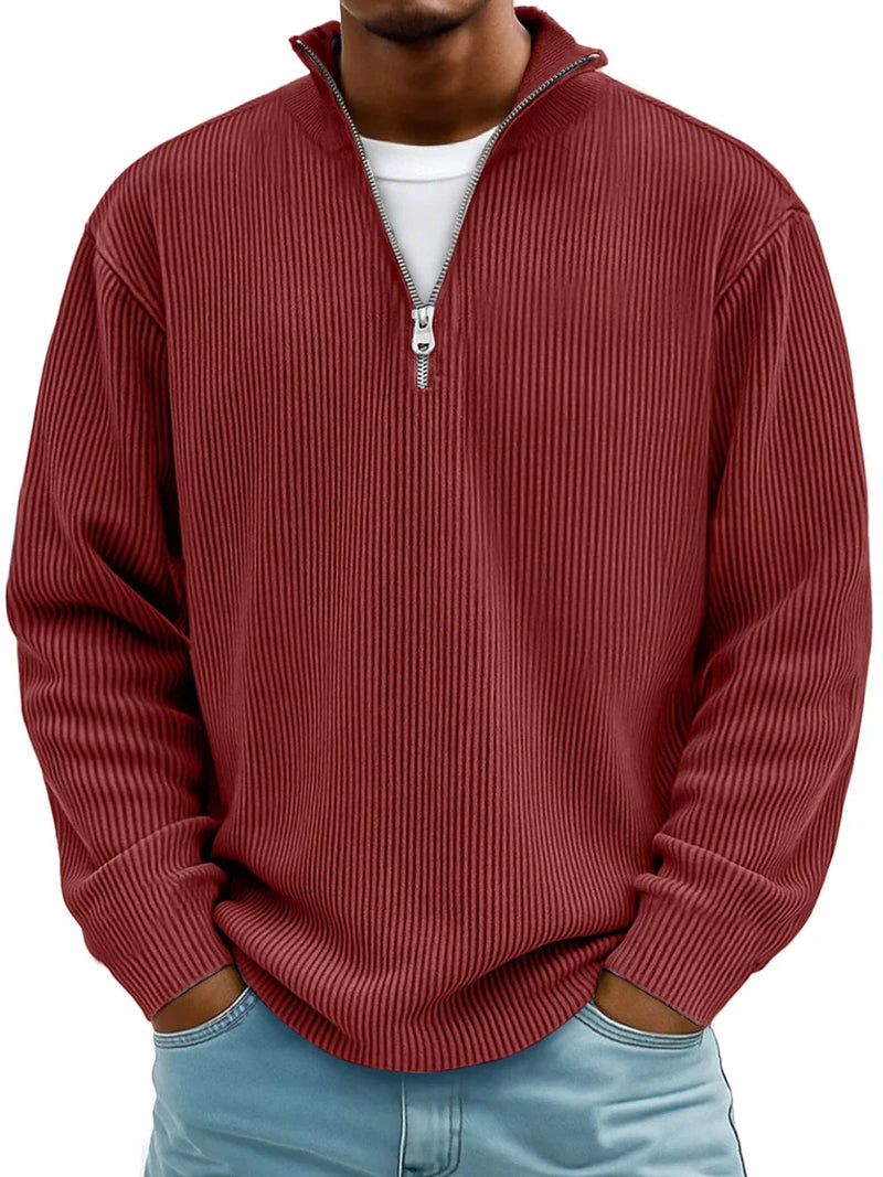 Blackden - Maglione a mezza zip a coste