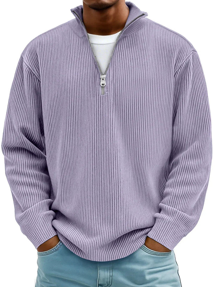 Blackden - Maglione a mezza zip a coste