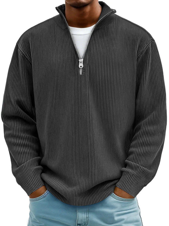 Blackden - Maglione a mezza zip a coste