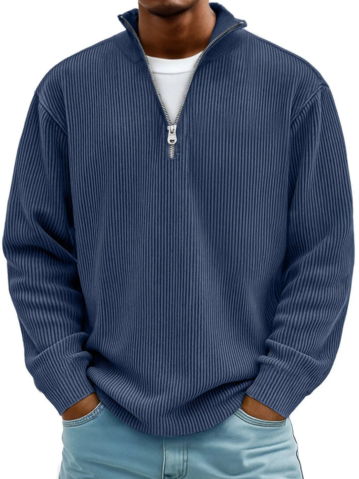 Blackden - Maglione a mezza zip a coste