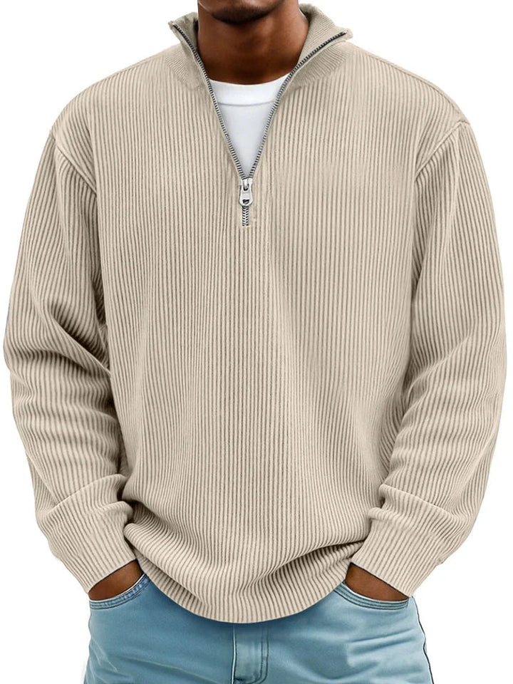 Blackden - Maglione a mezza zip a coste