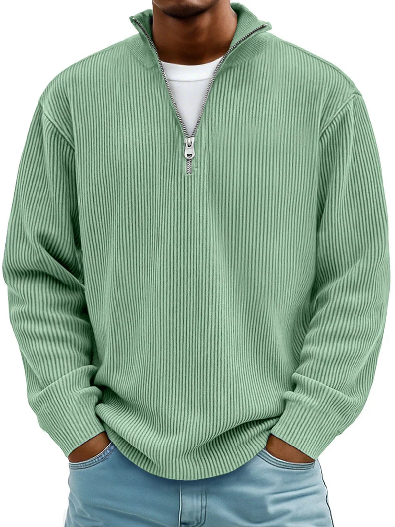 Blackden - Maglione a mezza zip a coste