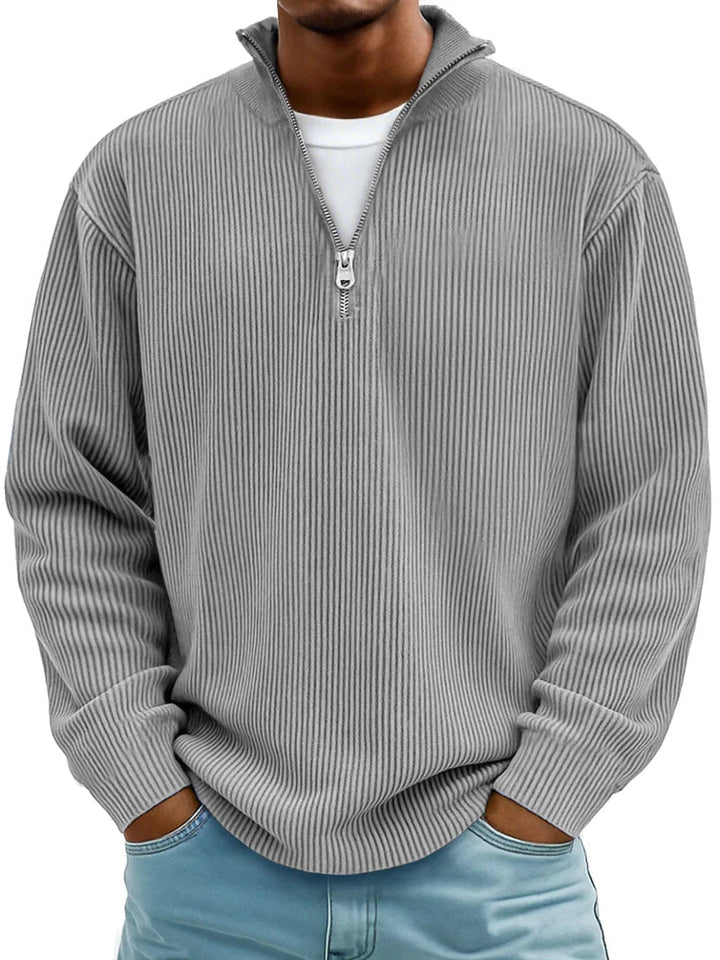 Blackden - Maglione a mezza zip a coste