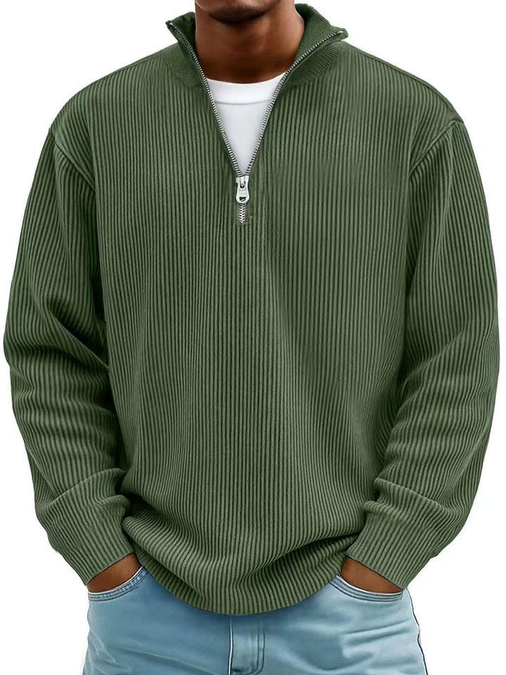 Blackden - Maglione a mezza zip a coste