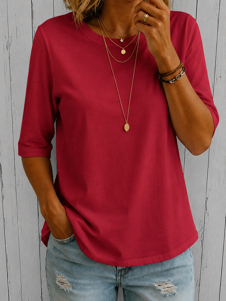 Bellavie - Blusa classica con collo rotondo