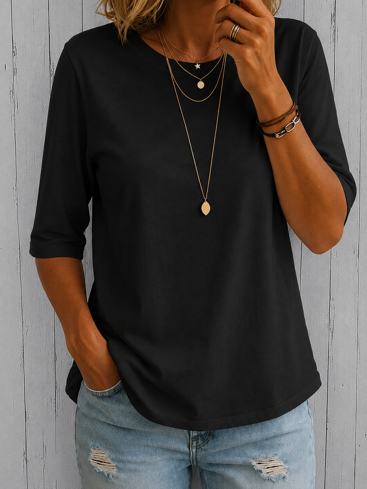 Bellavie - Blusa classica con collo rotondo
