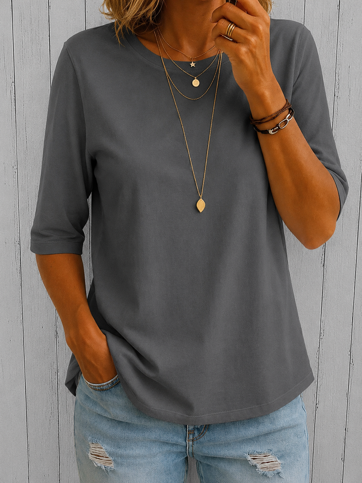 Bellavie - Blusa classica con collo rotondo