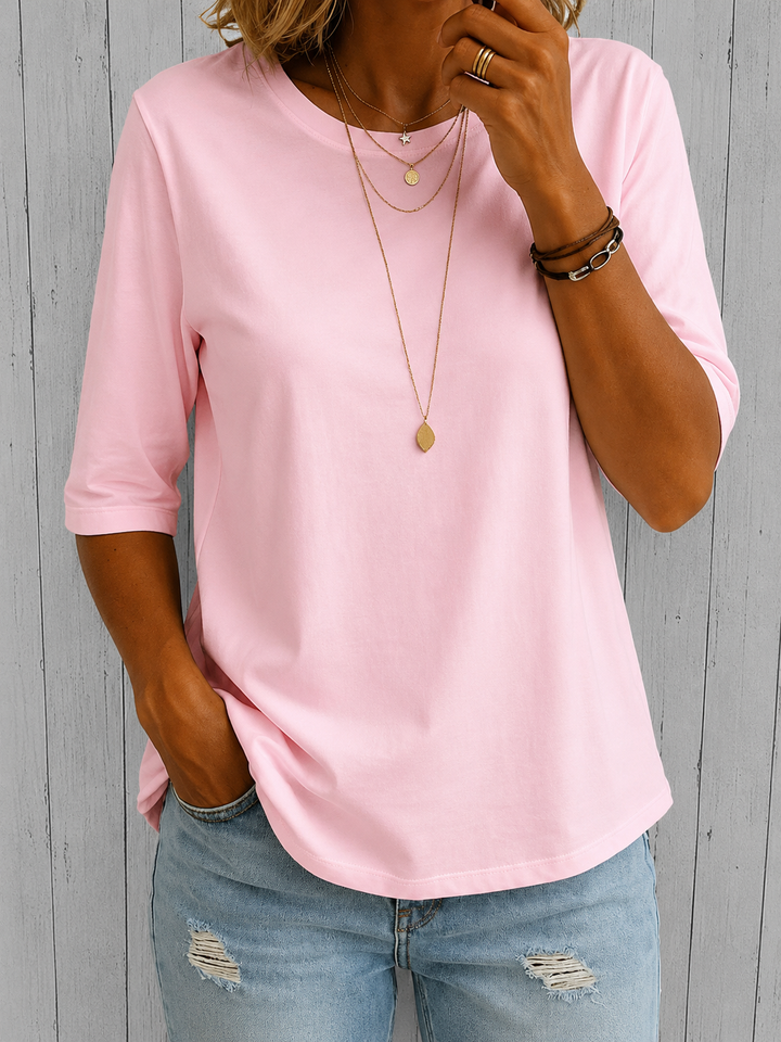 Bellavie - Blusa classica con collo rotondo