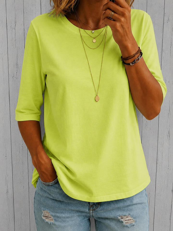 Bellavie - Blusa classica con collo rotondo