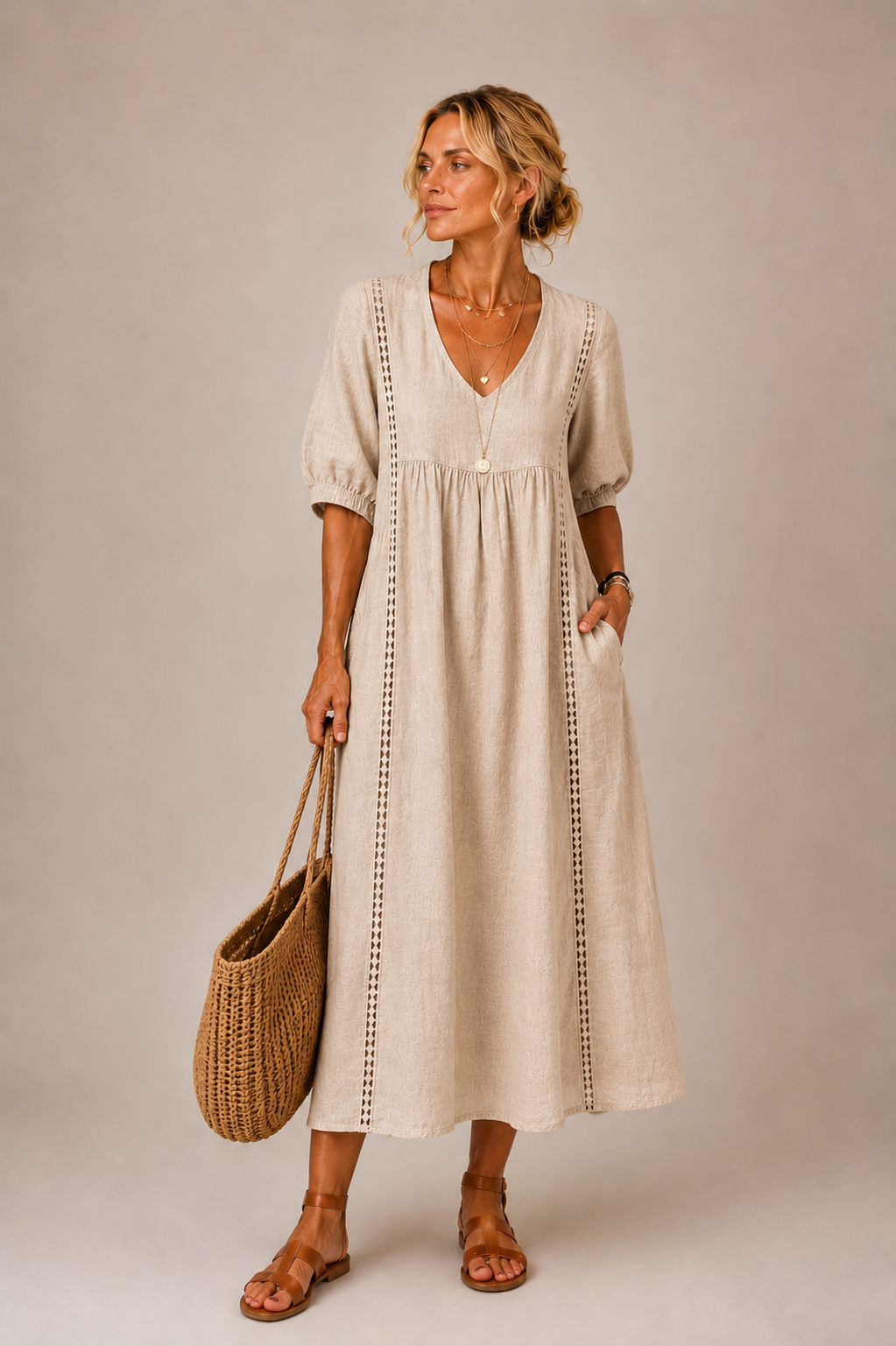 Serenia - Blusa leggera con pizzo