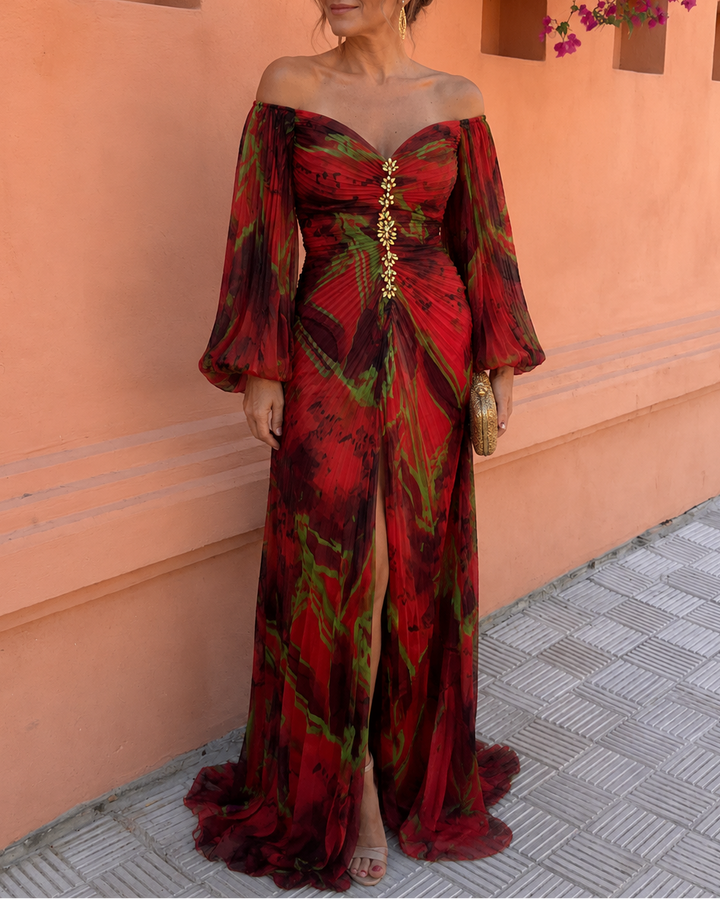 Avalora - Abito lungo floreale elegante
