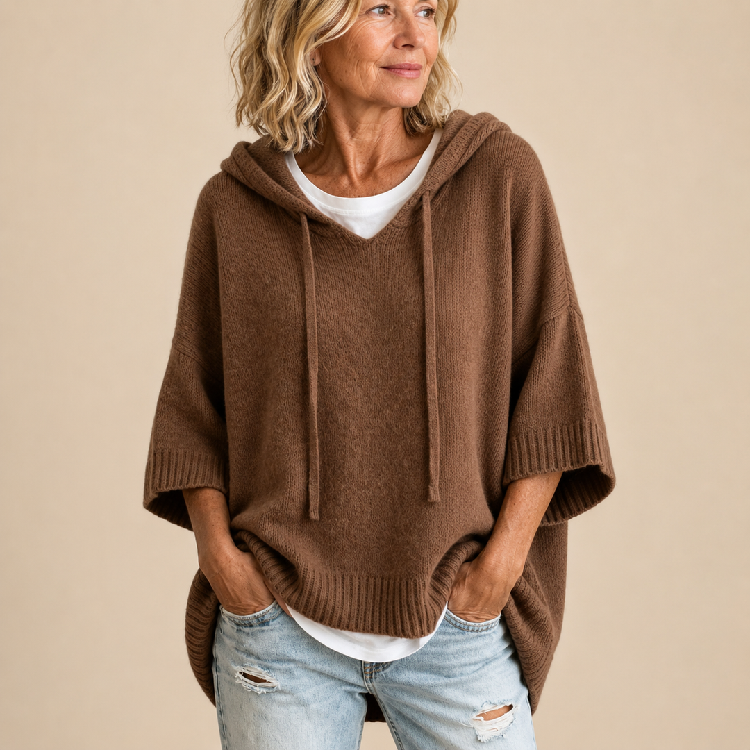 Delavique - Pullover in maglia oversize con cappuccio