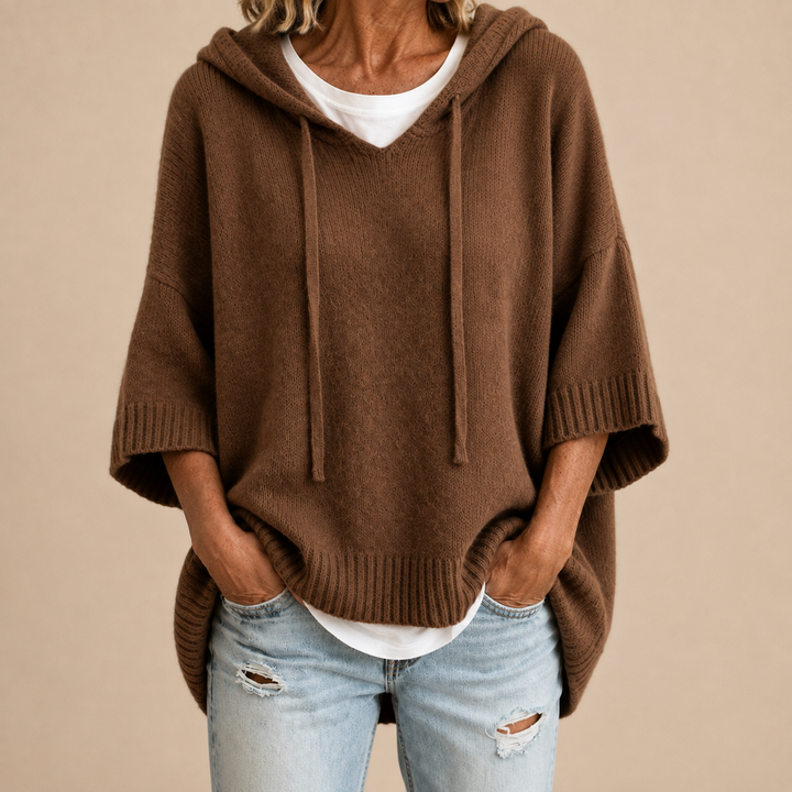 Delavique - Pullover in maglia oversize con cappuccio