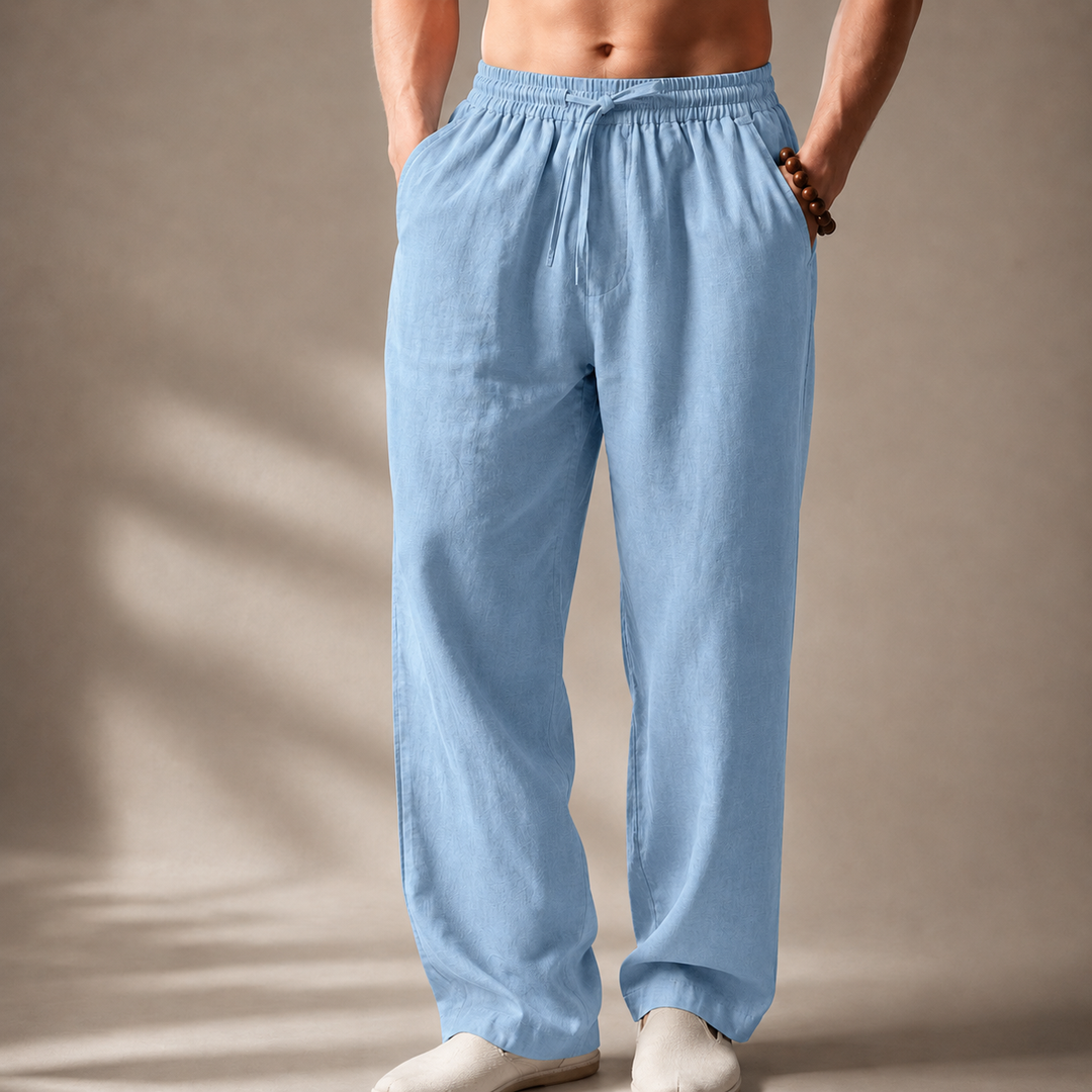 Auberon - Pantaloni in lino dal fit rilassato