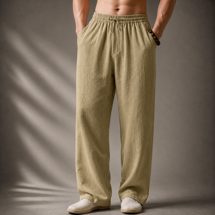 Auberon - Pantaloni in lino dal fit rilassato