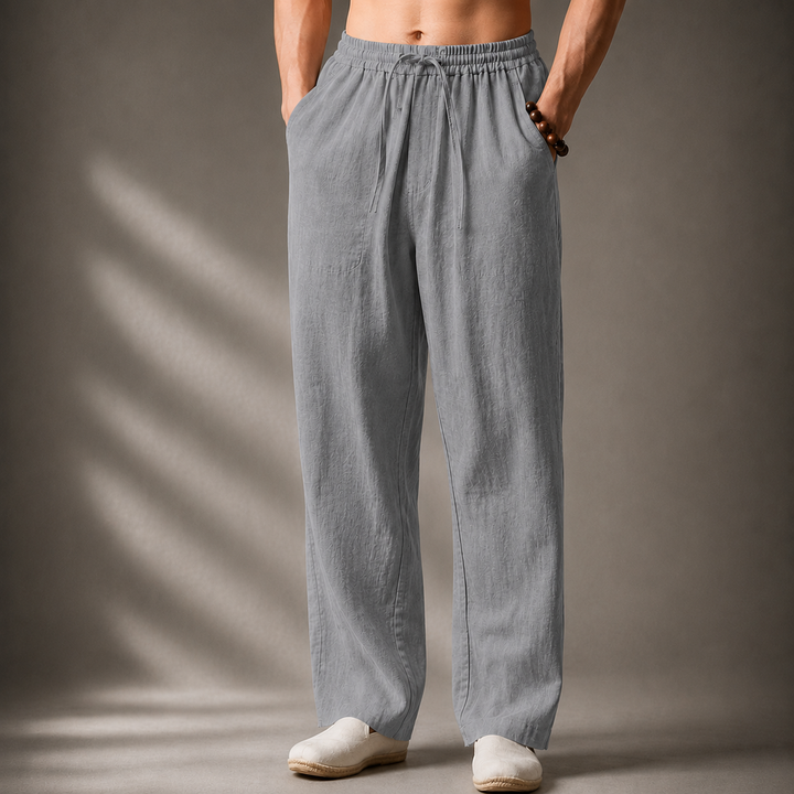 Auberon - Pantaloni in lino dal fit rilassato