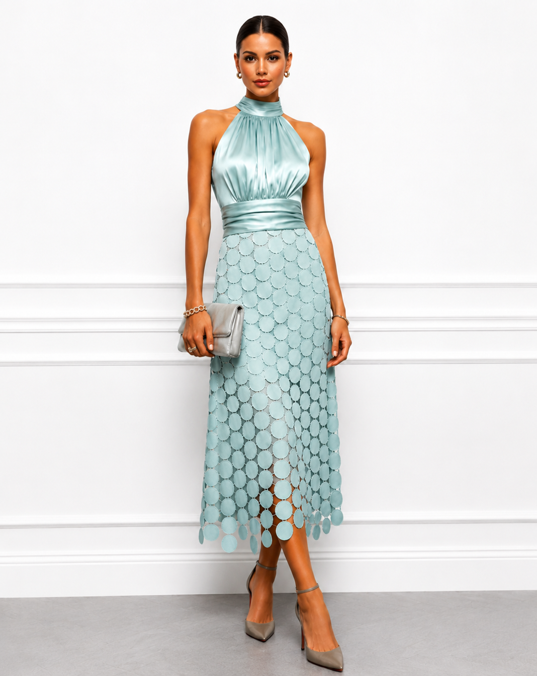 Amabel - Abito midi con scollo all’americana di lusso