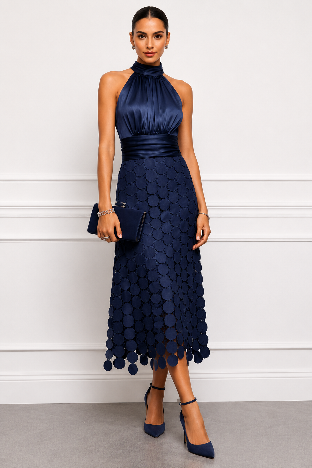Amabel - Abito midi con scollo all’americana di lusso