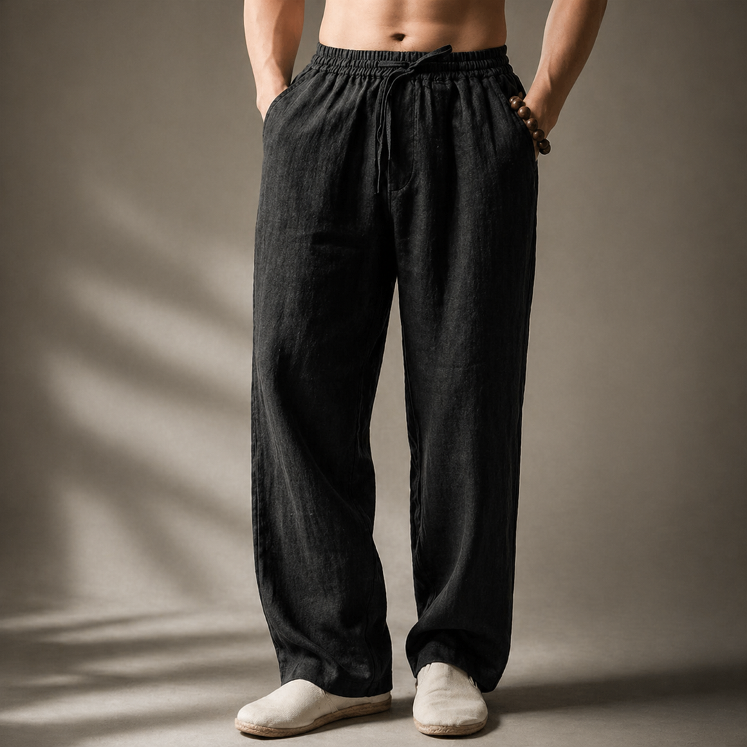 Auberon - Pantaloni in lino dal fit rilassato