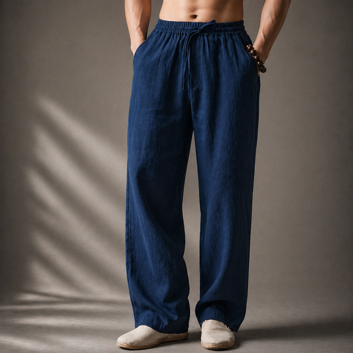 Auberon - Pantaloni in lino dal fit rilassato