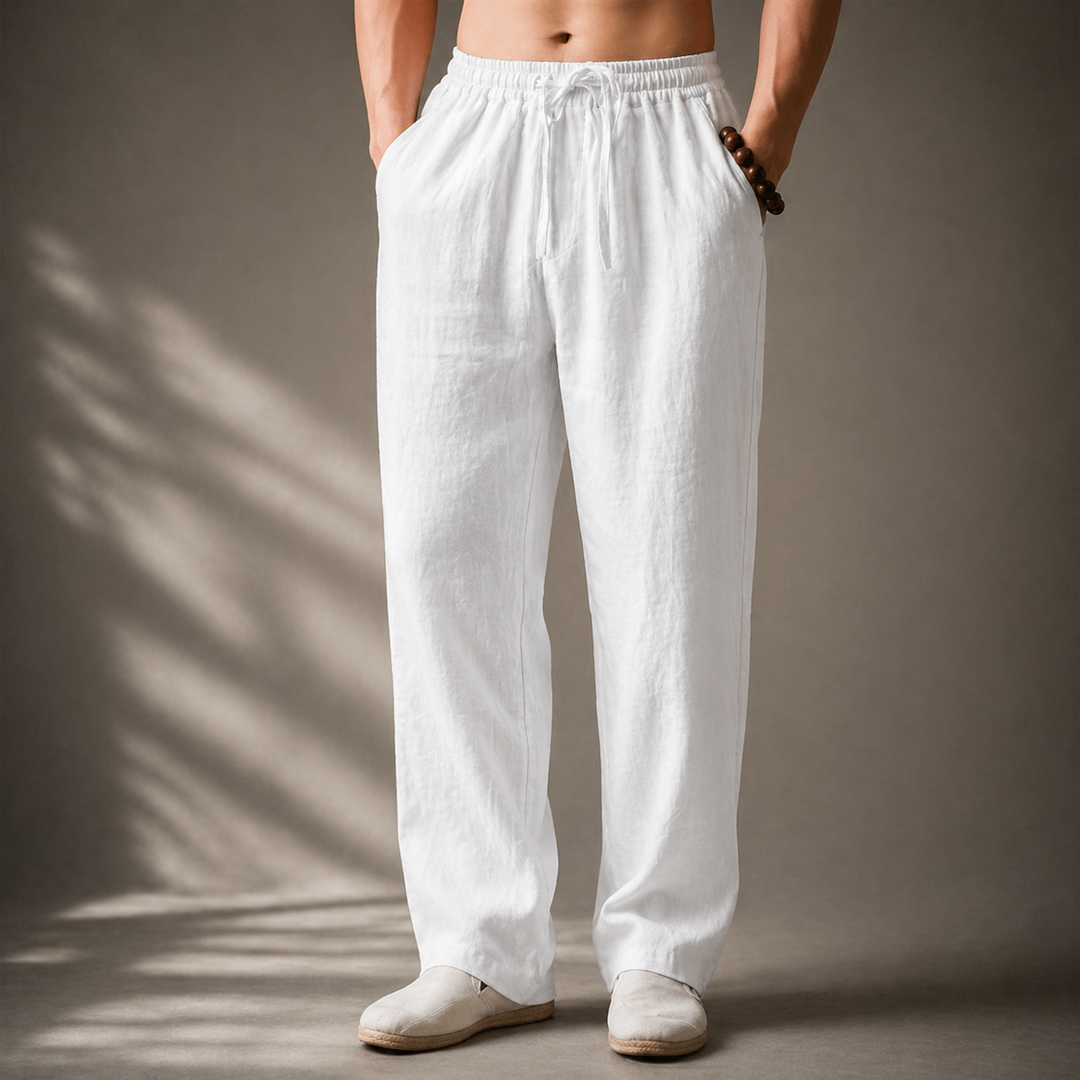 Auberon - Pantaloni in lino dal fit rilassato