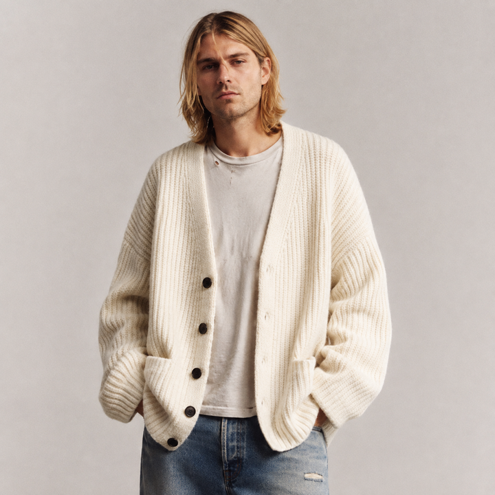 Galienne - Cardigan oversize con scollo a V e tocco morbido