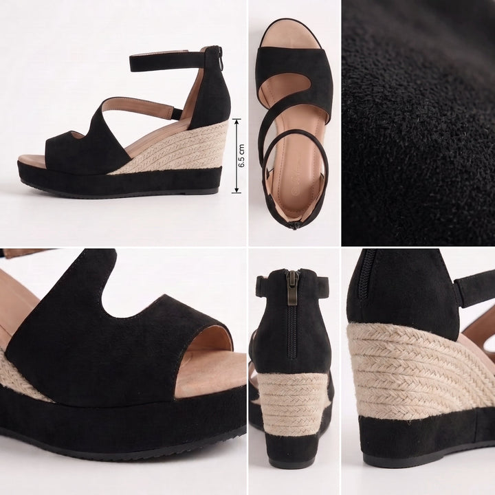 Eluned - sandali con zeppa imbottita