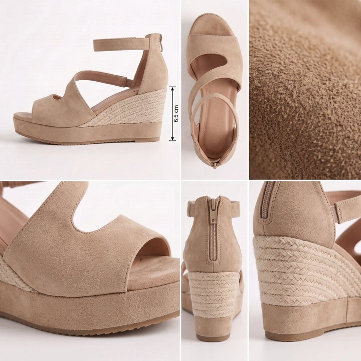 Clarisse - Sandali con zeppa imbottiti
