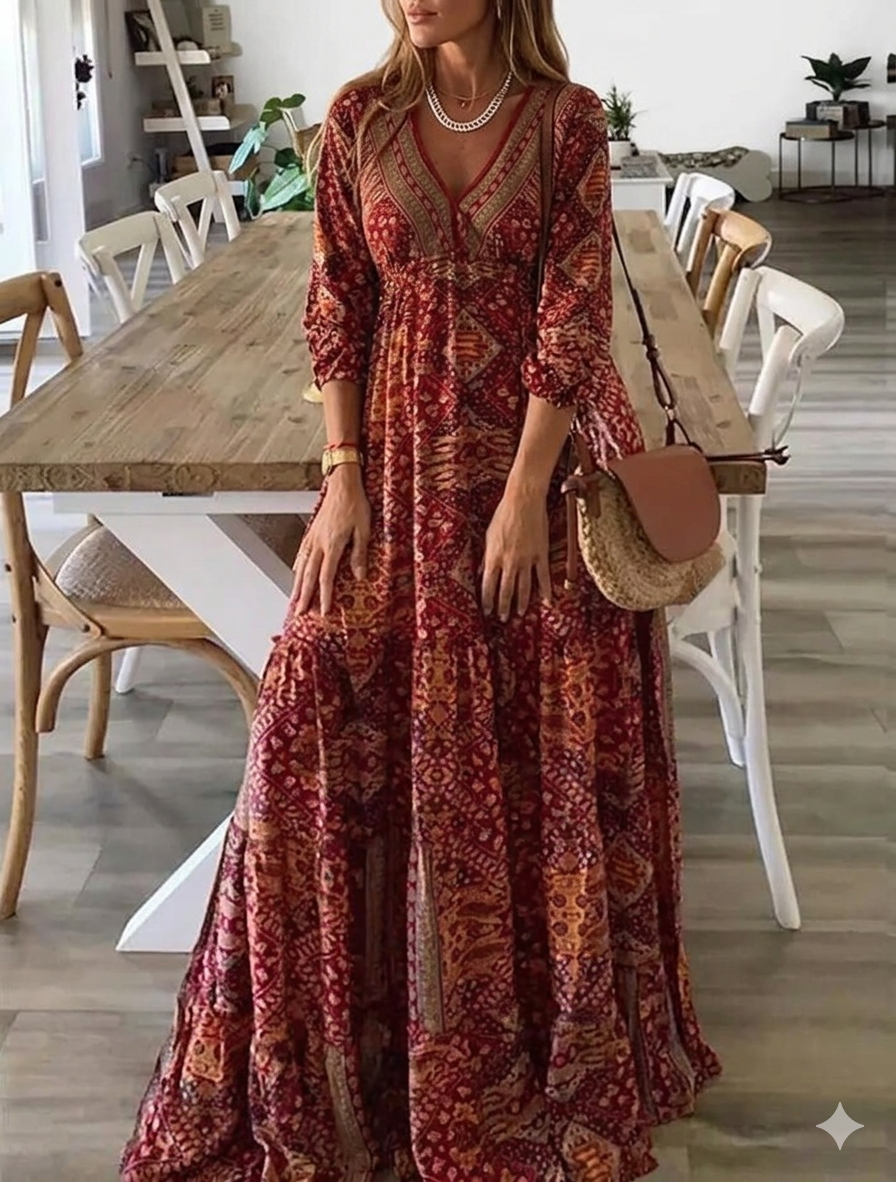 Ysavelle - Abito boho effetto soft-touch