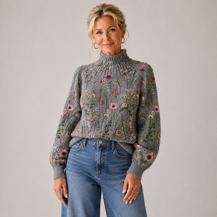 Adorelia - Maglione floreale soft-touch