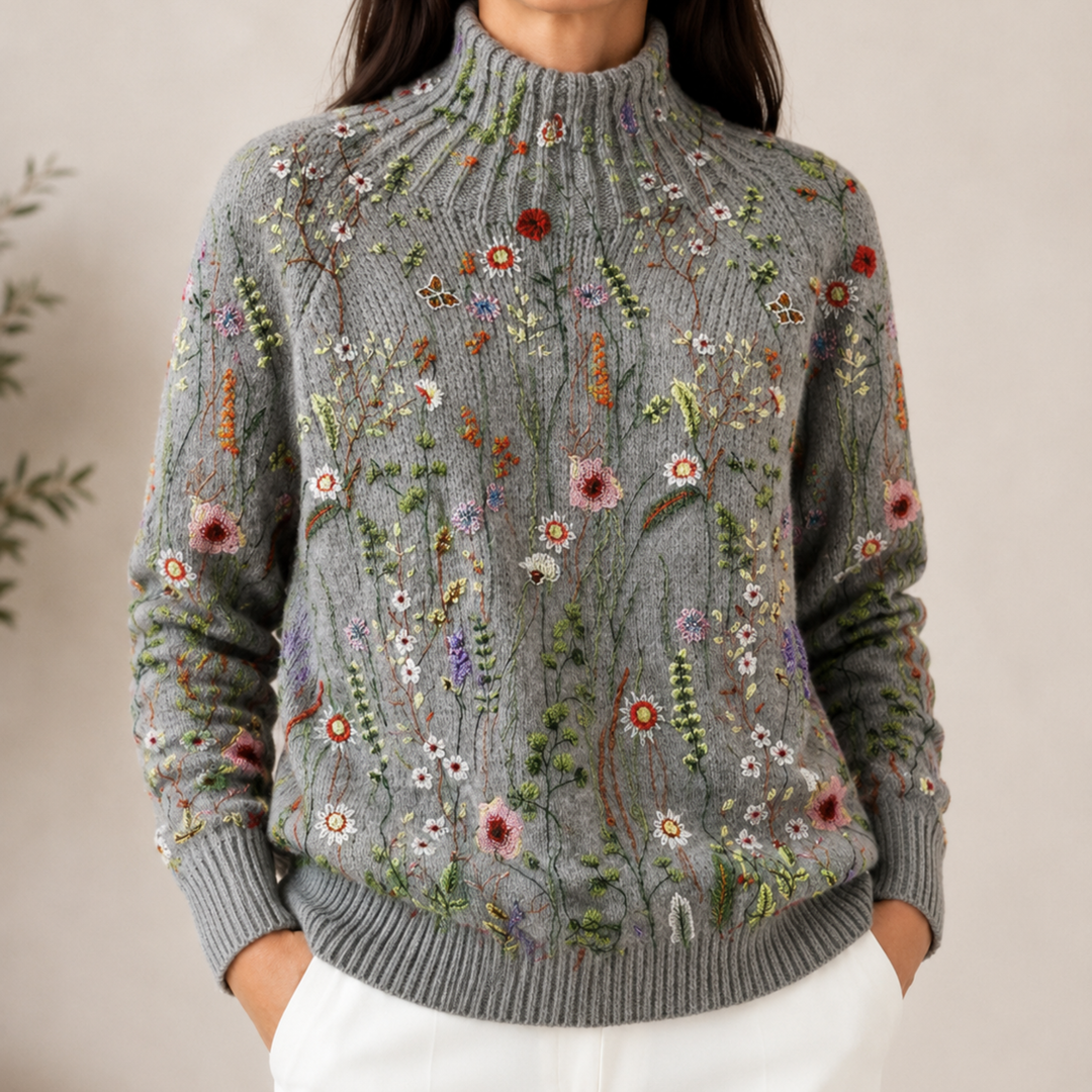 Adorelia - Maglione floreale soft-touch
