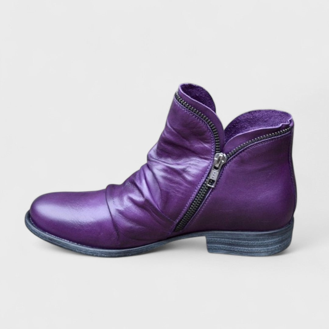 Endora - Stivaletti anfibi eleganti con zip laterale