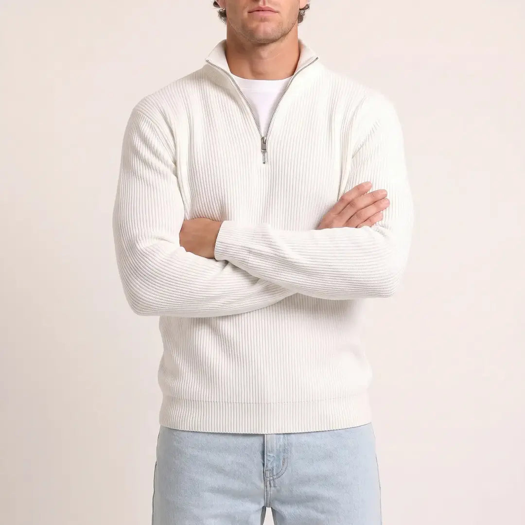 Beadlow - Maglione con mezza zip morbido al tatto