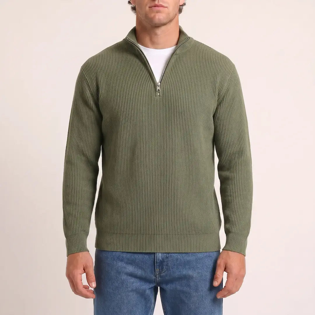 Beadlow - Maglione con mezza zip morbido al tatto