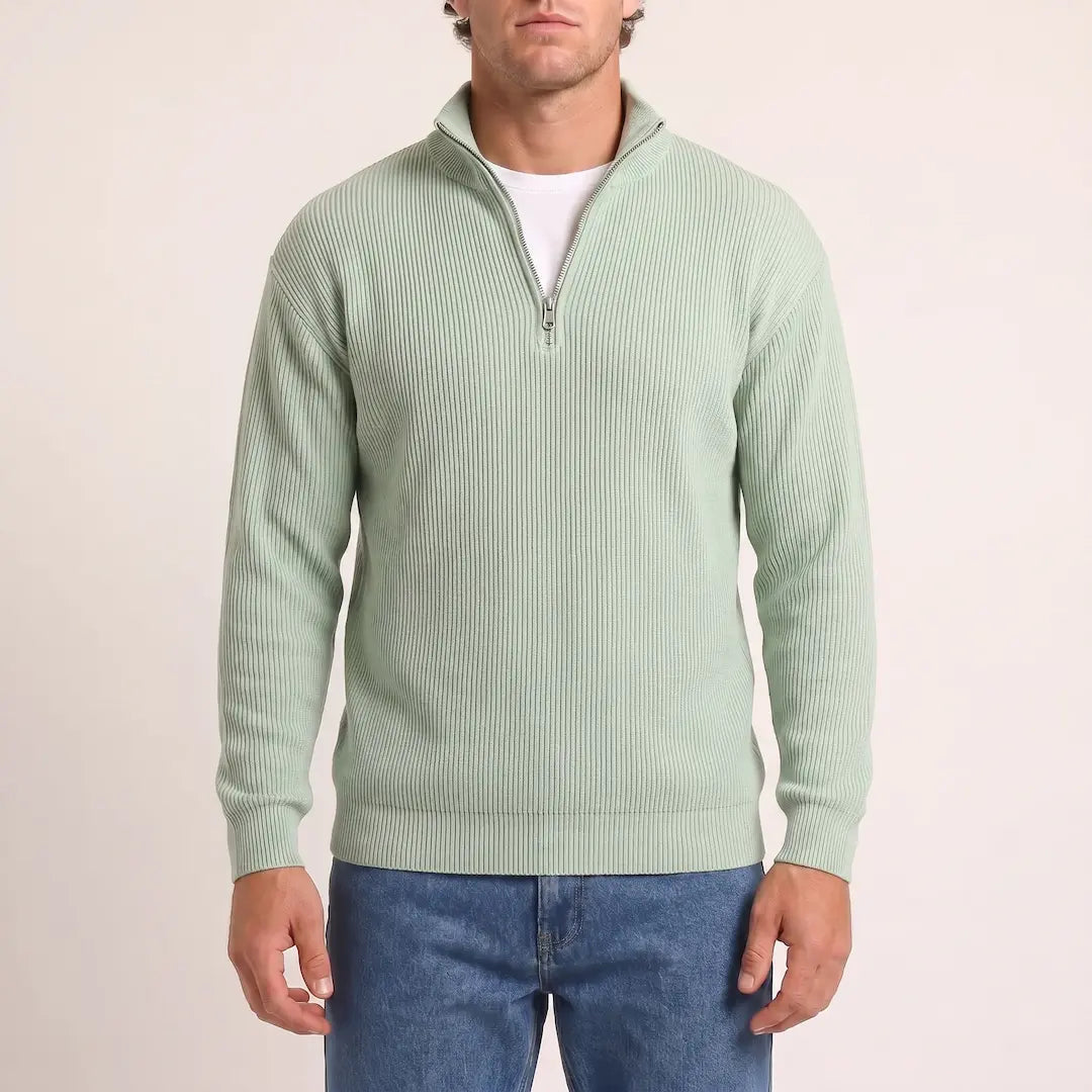 Beadlow - Maglione con mezza zip morbido al tatto