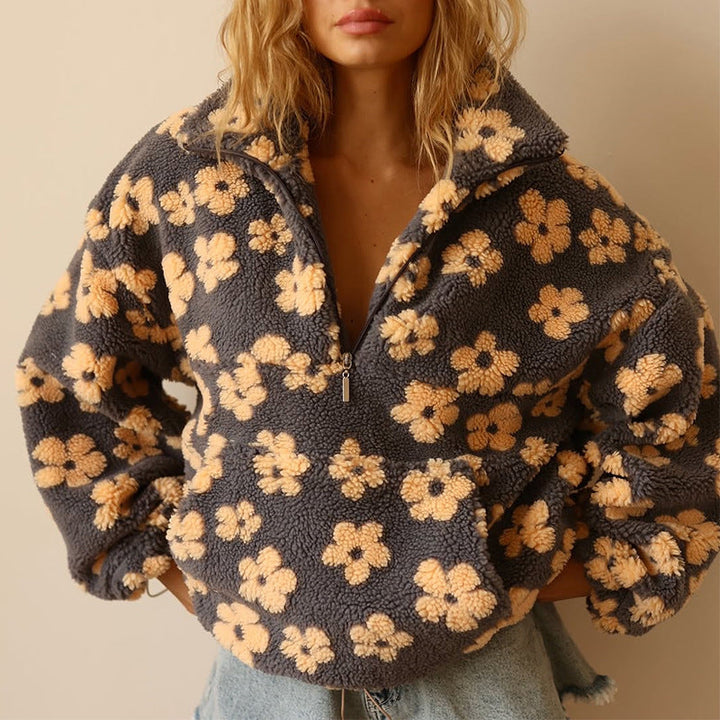 Clemency - Pullover in Fleece floreale e confortevole