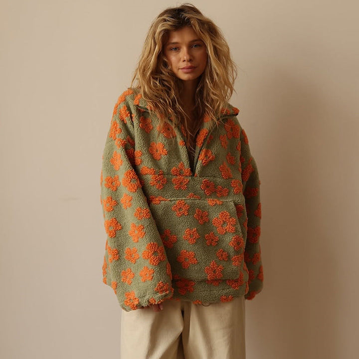 Clemency - Pullover in Fleece floreale e confortevole