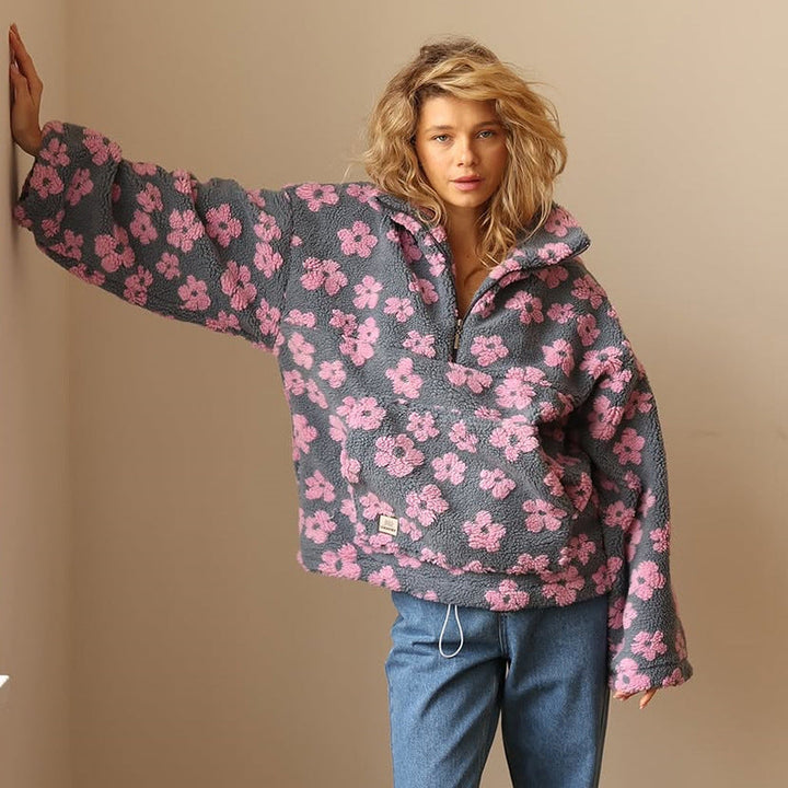 Clemency - Pullover in Fleece floreale e confortevole