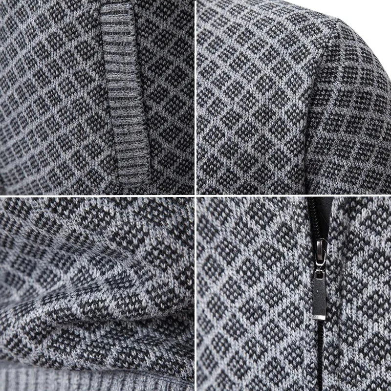 Aris - Cardigan a fantasia con zip frontale