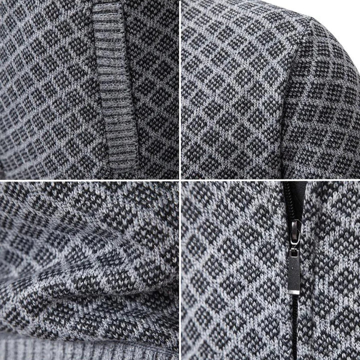 Aris - Cardigan a fantasia con zip frontale