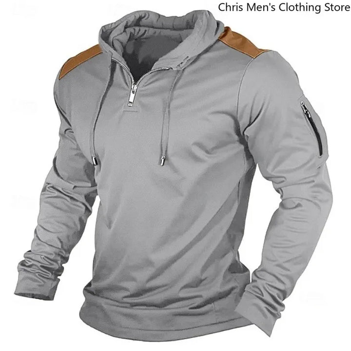Carter - Felpa a mezza zip con spalle a contrasto