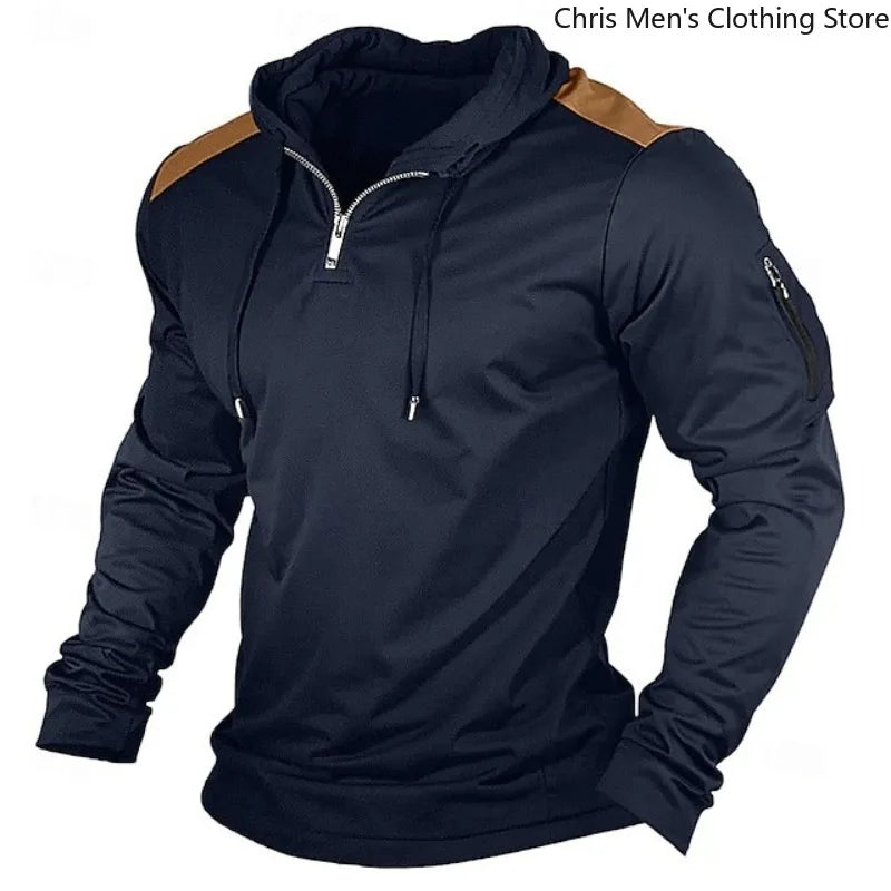 Carter - Felpa a mezza zip con spalle a contrasto