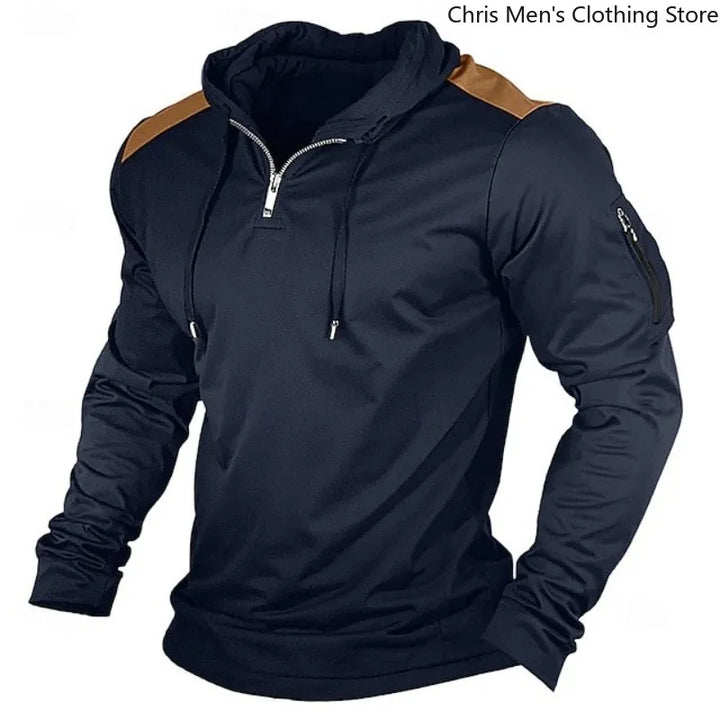 Carter - Felpa a mezza zip con spalle a contrasto