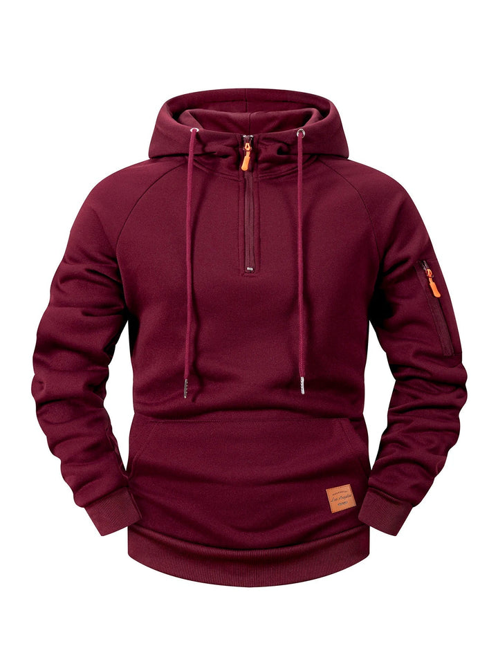 Quenford - Felpa con zip morbida al tatto